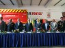 A Mesa de Honra da Sessão Solene Comemorativa do 140º Aniversário da Associação Humanitária dos Bombeiros Voluntários de Lagos